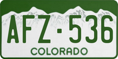 CO license plate AFZ536