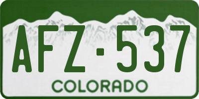 CO license plate AFZ537