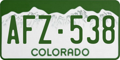 CO license plate AFZ538