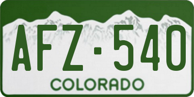 CO license plate AFZ540