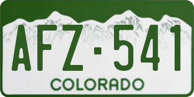 CO license plate AFZ541
