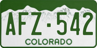 CO license plate AFZ542