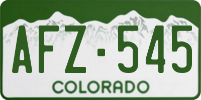 CO license plate AFZ545