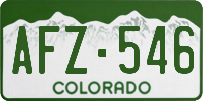 CO license plate AFZ546