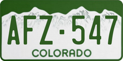 CO license plate AFZ547