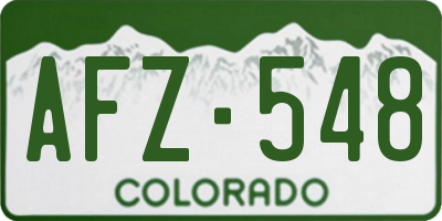 CO license plate AFZ548