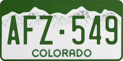 CO license plate AFZ549