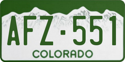 CO license plate AFZ551