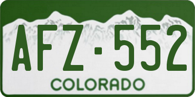 CO license plate AFZ552