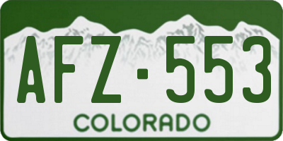 CO license plate AFZ553