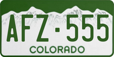 CO license plate AFZ555