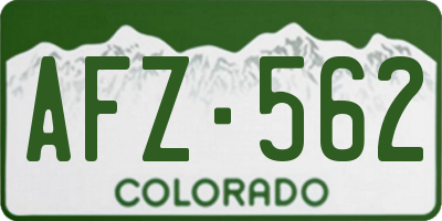 CO license plate AFZ562