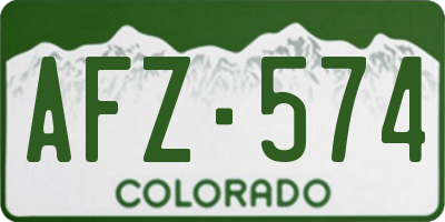 CO license plate AFZ574