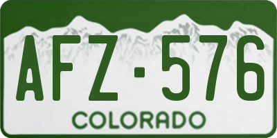 CO license plate AFZ576