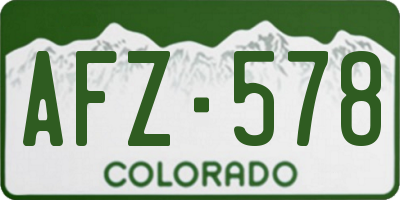 CO license plate AFZ578