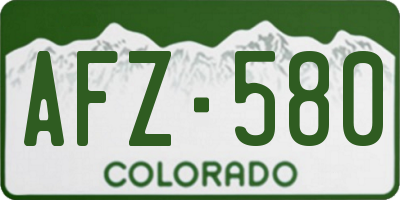 CO license plate AFZ580