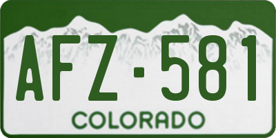 CO license plate AFZ581