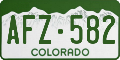 CO license plate AFZ582