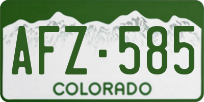 CO license plate AFZ585