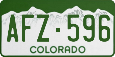 CO license plate AFZ596