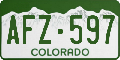 CO license plate AFZ597