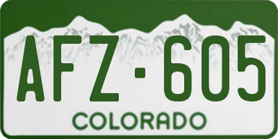CO license plate AFZ605