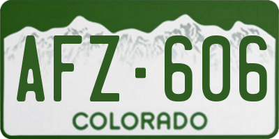 CO license plate AFZ606