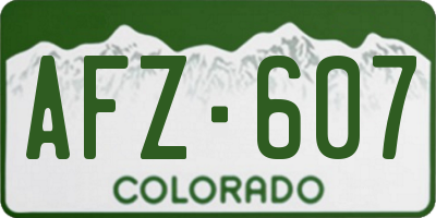 CO license plate AFZ607