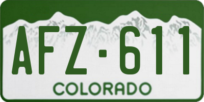 CO license plate AFZ611