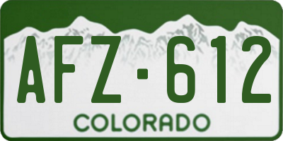 CO license plate AFZ612