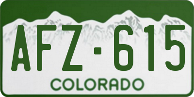 CO license plate AFZ615