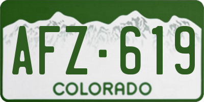 CO license plate AFZ619