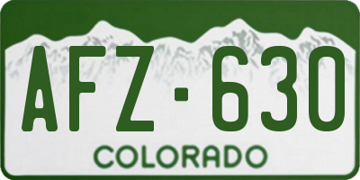 CO license plate AFZ630
