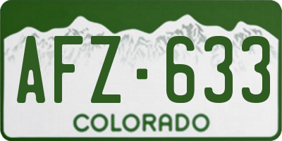 CO license plate AFZ633