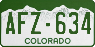 CO license plate AFZ634
