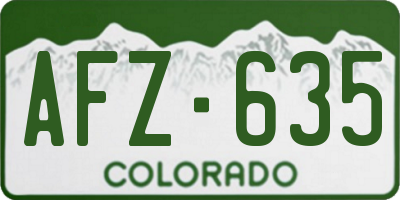 CO license plate AFZ635