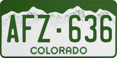 CO license plate AFZ636