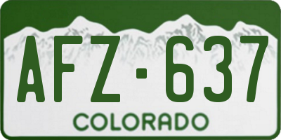 CO license plate AFZ637