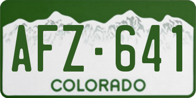 CO license plate AFZ641