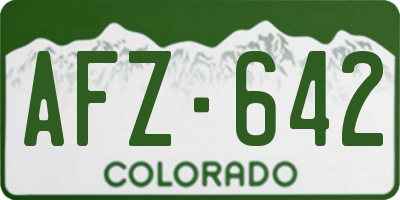 CO license plate AFZ642