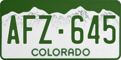 CO license plate AFZ645