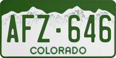 CO license plate AFZ646