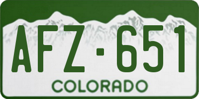 CO license plate AFZ651