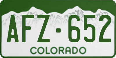 CO license plate AFZ652