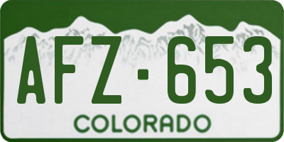 CO license plate AFZ653