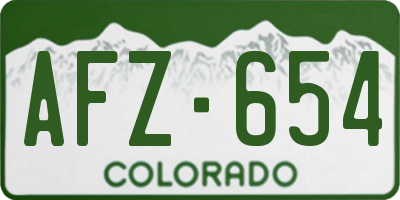 CO license plate AFZ654