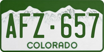 CO license plate AFZ657