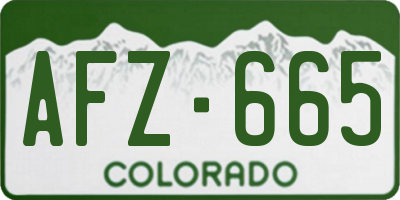 CO license plate AFZ665