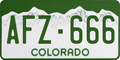 CO license plate AFZ666