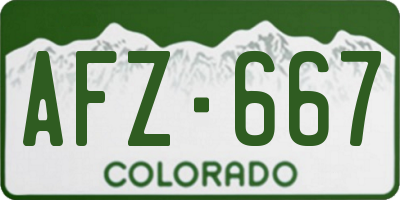 CO license plate AFZ667